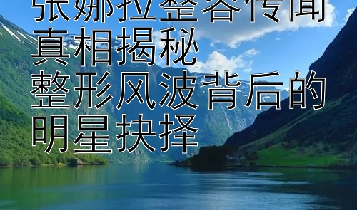 腾讯分分后四技巧 张娜拉整容传闻真相揭秘  整形风波背后的明星抉择